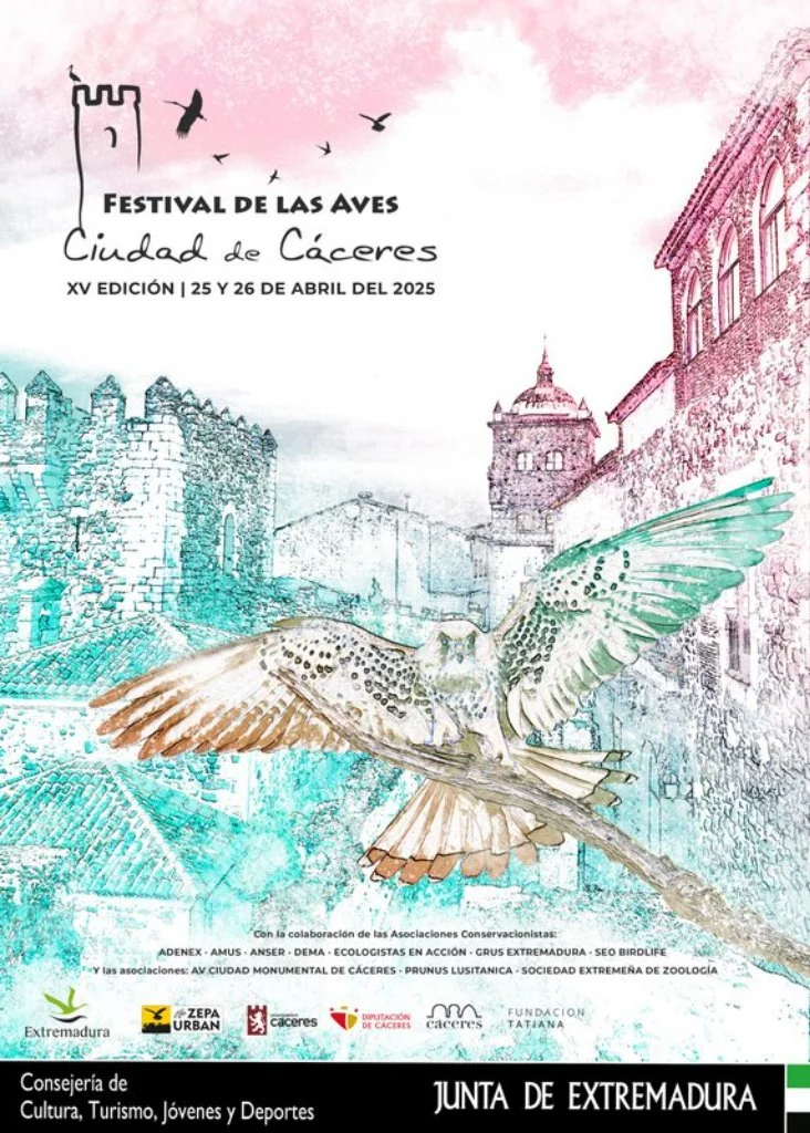 Cartel XV Festival de las Aves de Cáceres
