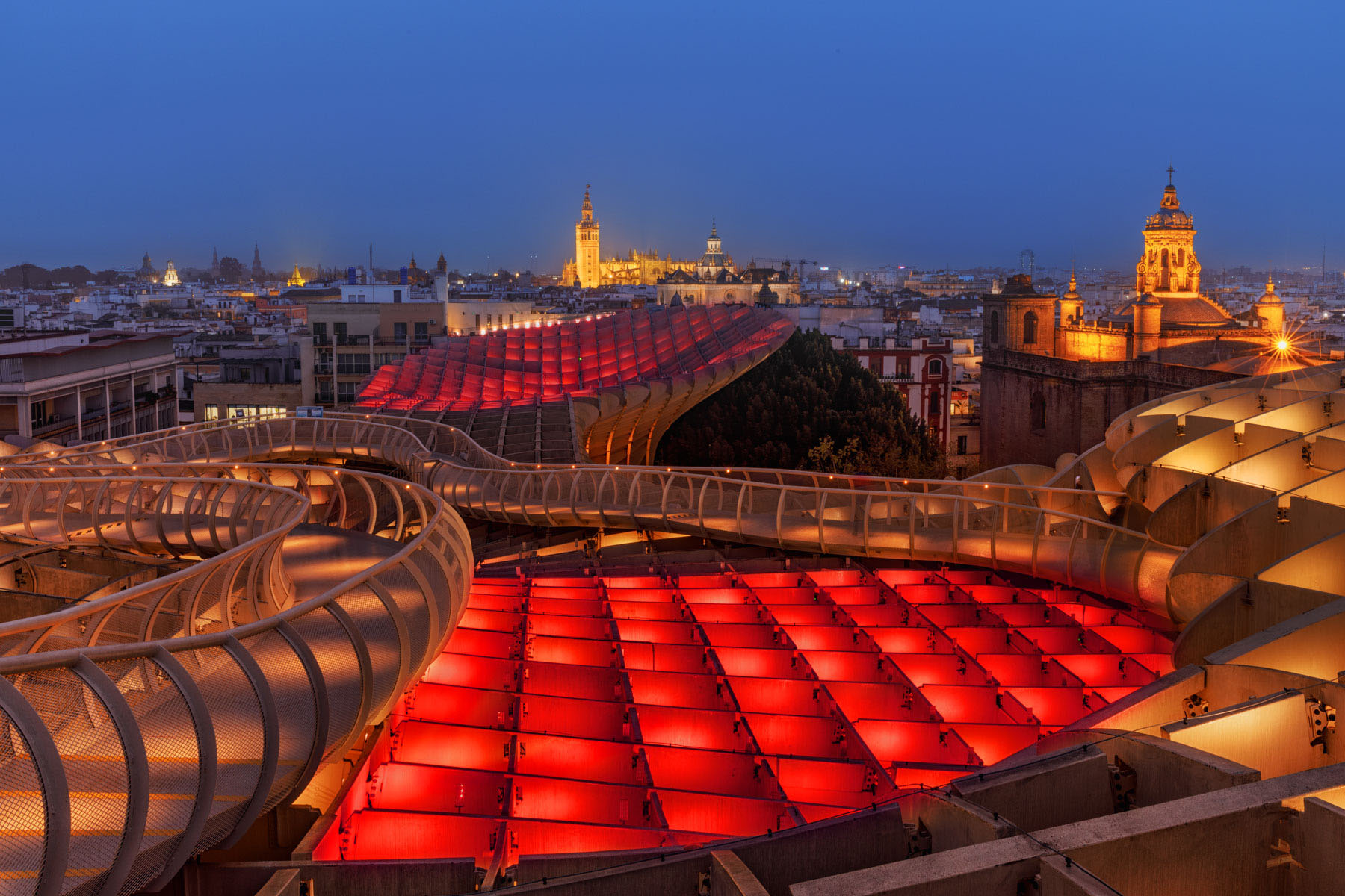 Vista nocturna Setas de Sevilla
