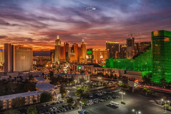 Vista nocturna de Las Vegas