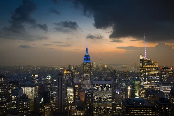 Vista nocturna de Nueva York